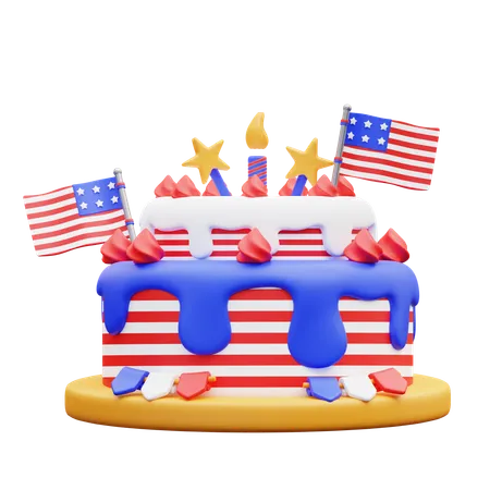 4th Of July Cake  3D Icon