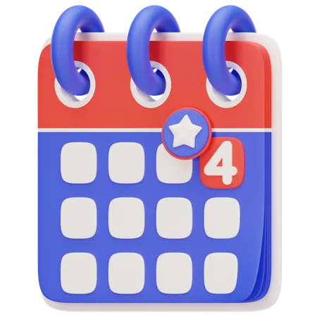 4th Of July Calendar  3D Icon