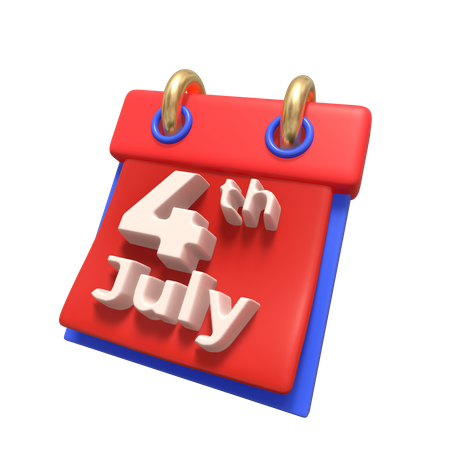 4th Of July Calendar  3D Icon