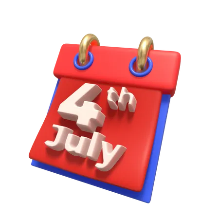 4th Of July Calendar  3D Icon