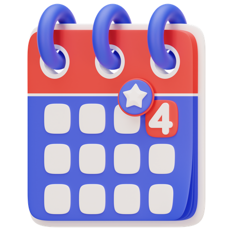 4th Of July Calendar  3D Icon