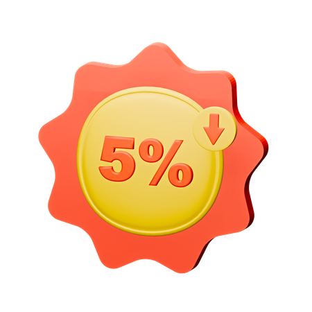 Badge de réduction de 5 %  3D Icon