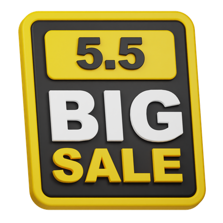 5 5 Big Sale  3D Icon