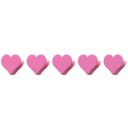 5 calificación del corazón  3D Icon