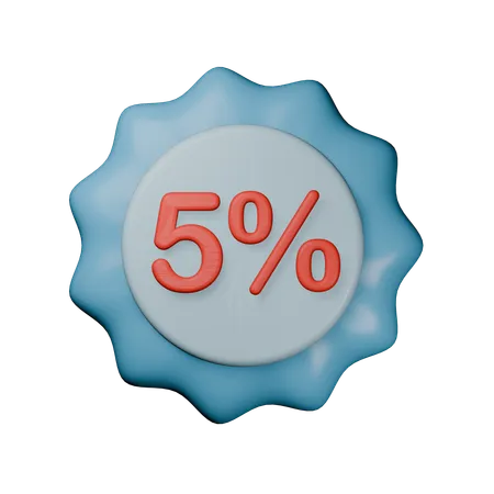 Selo de 5% de desconto  3D Icon