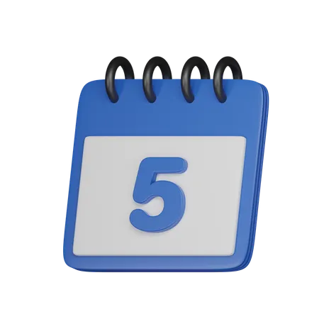 5 Date  3D Icon