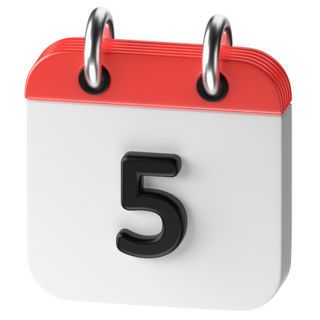 5 Date  3D Icon