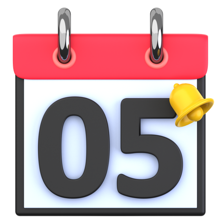 5 Date  3D Icon