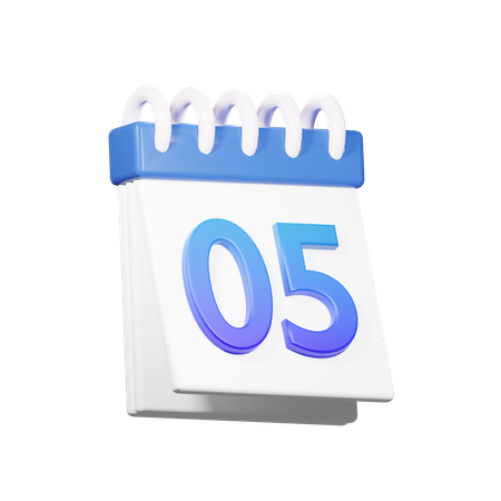 5 Date  3D Icon