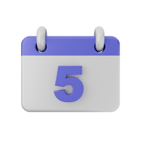 5 Date Calendar  3D Icon