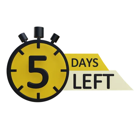 5 days left  3D Icon