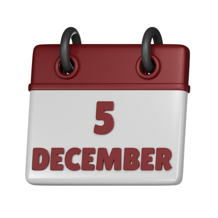 5 December  3D Icon