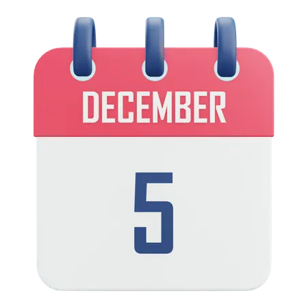 5 de diciembre  3D Icon