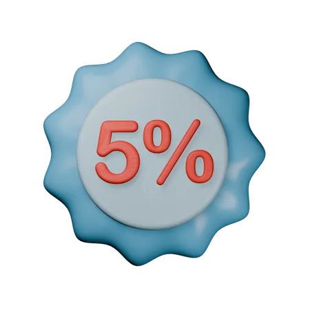 5% Discount Badge  3D Icon