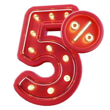 5% Discount Sale  3D Icon