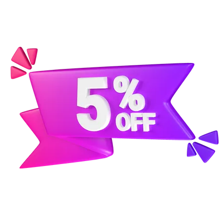 5% Discount Tag  3D Icon