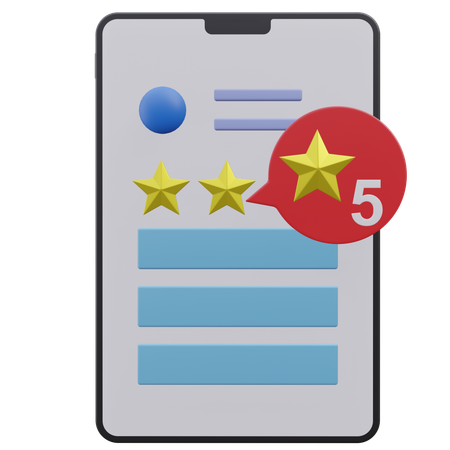 5 estrellas  3D Icon