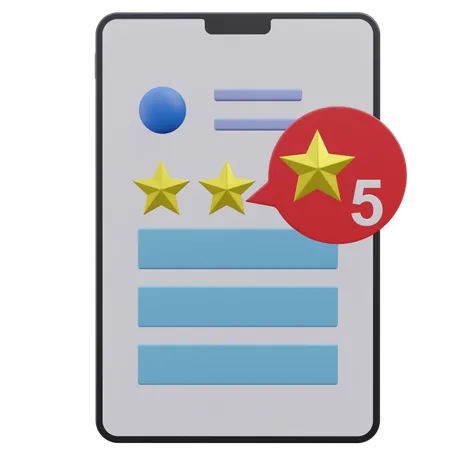 5 estrellas  3D Icon