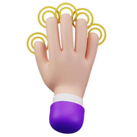 5 Fingers Tap Touch Hand Gesture  3D Icon