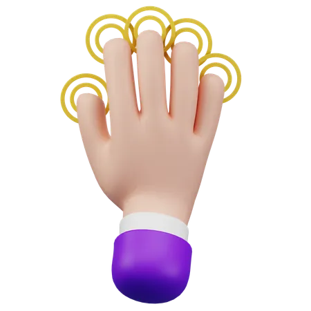 5 Fingers Tap Touch Hand Gesture  3D Icon