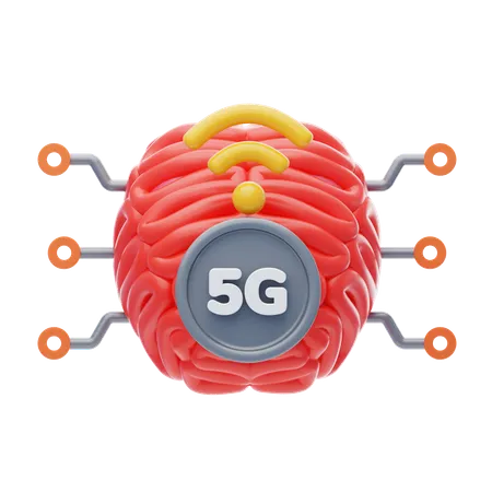 5 G And Ai  3D Icon