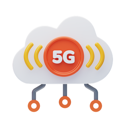 5 G Cloud Network  3D Icon