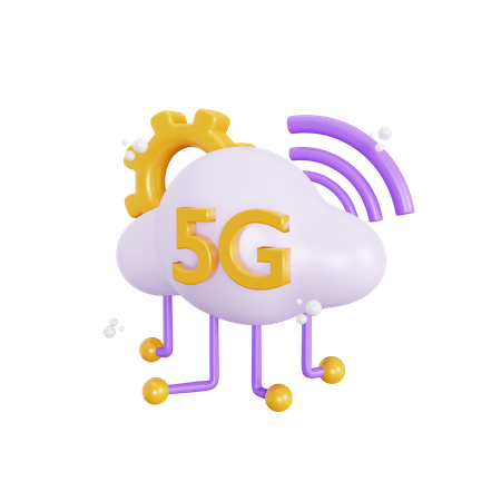 5 G Cloud Network  3D Icon