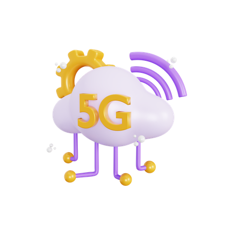 5 G Cloud Network 3D Icon