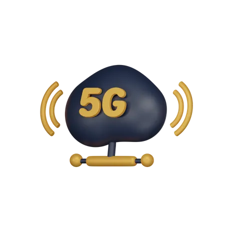 5 G Cloud Network  3D Icon