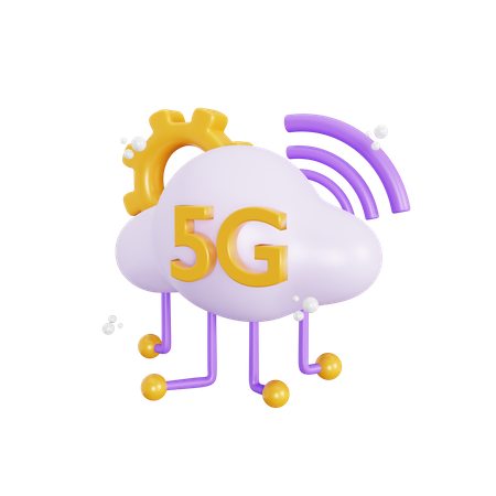 5G Cloud-Netzwerk  3D Icon