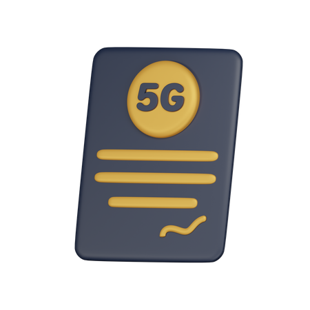 5 G Contract  3D Icon