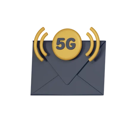 5 G Mail  3D Icon