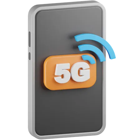 5 G Mobile  3D Icon