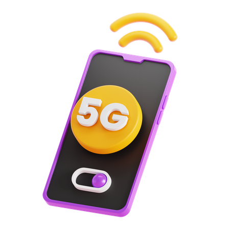 5 G Mobile  3D Icon