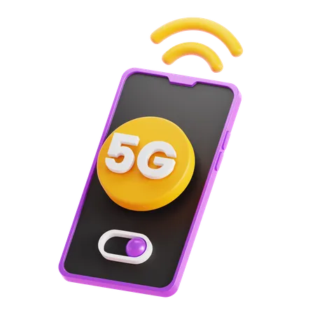 5 G Mobile  3D Icon