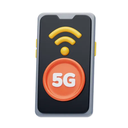 5 G Mobile  3D Icon