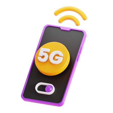 5 G Mobile  3D Icon