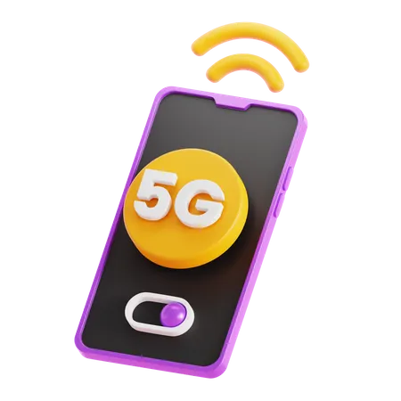 5 G Mobile  3D Icon