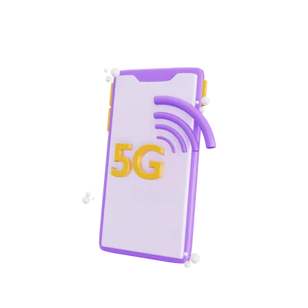 5 G Mobile  3D Icon