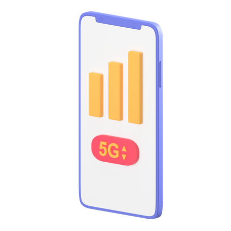 5 G Mobile  3D Icon
