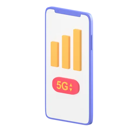 5 G Mobile  3D Icon