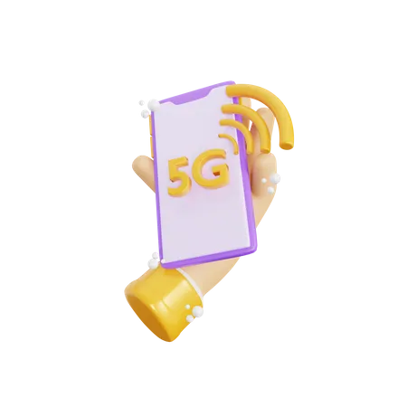 5 G Mobile Network  3D Icon