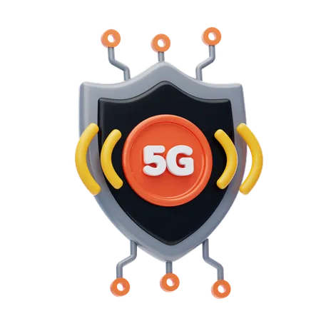 5 G Network Security  3D Icon