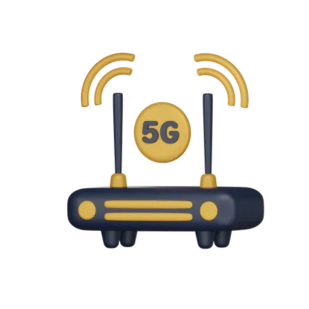 5 G Router  3D Icon