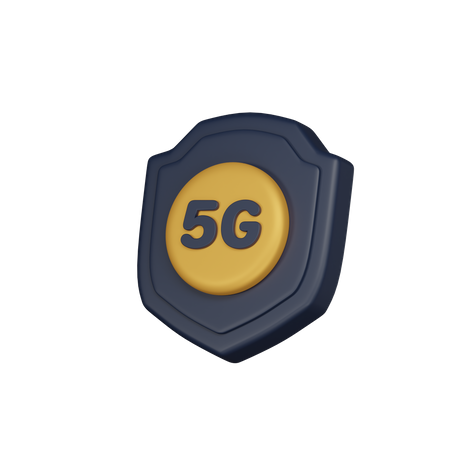 5 G Shield  3D Icon