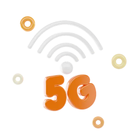 5 G Signal  3D Icon