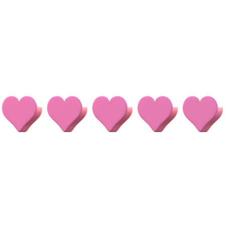 5 Heart Rating  3D Emoji