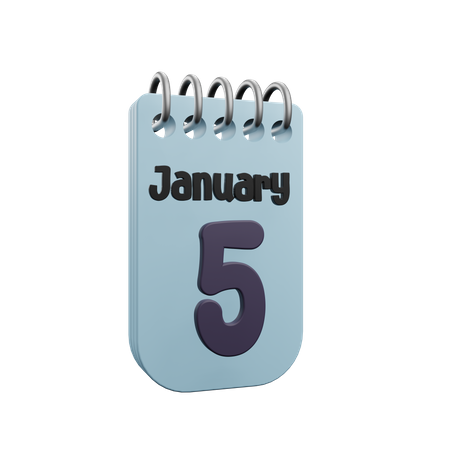 Calendrier du 5 janvier  3D Icon