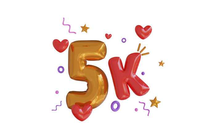 5 km  3D Icon