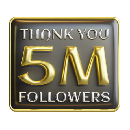 5 M Followers  3D Icon